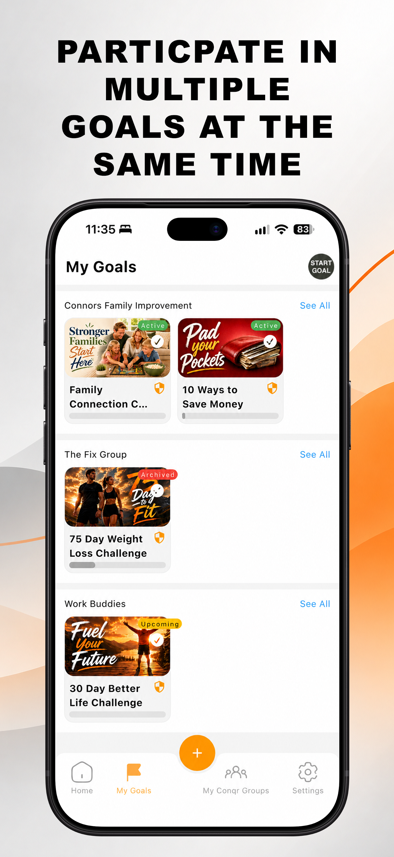 My Goals screen